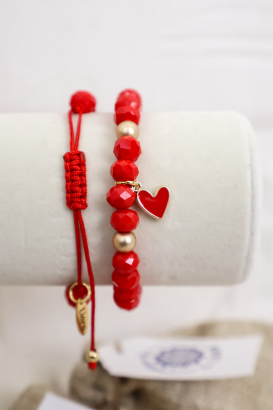 Pulsera del Amor: Roja Hilo (Corazon Rojo)